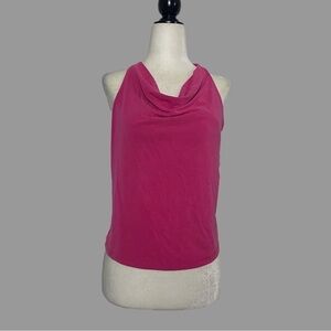 ❤️ M ❤️ NWT Anthro Halter Pink Tank Top Cowl Neck Bright Pink Barbie​